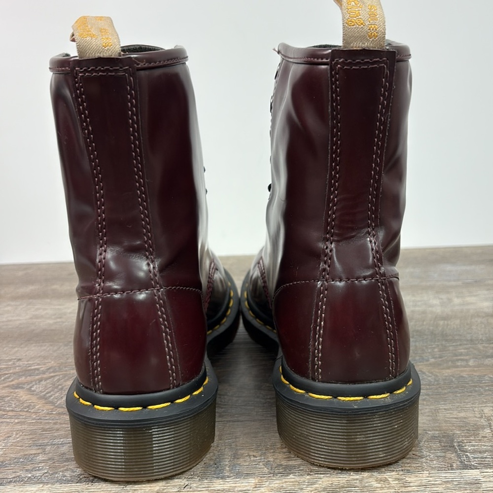 SOLD IN STORE Dr. Martens 1460 Vegan Leather Lace Up Boots in Cherry Size 7 - Picture 3 of 10